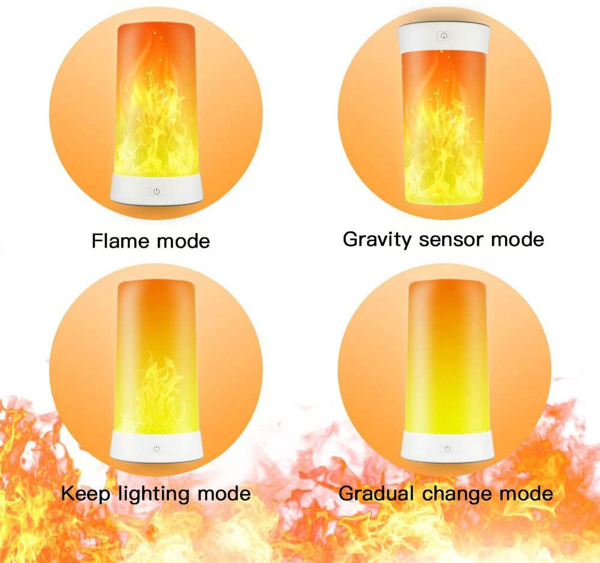 Finether Led Fire HYTHU-LED Flame Effect Light, Flame Lamp 4 Modes USB Rechargeable Fire ...