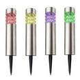 thumbnail image 1 of HYTX HY-SLED03-SL 4 Piece Waterproof, Color Changing & Stainless Steel Solar LED Outdoor Decorative Pathway Lights, 1 of 7