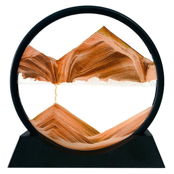 HYUGF Moving Sand Art Picture Decor, 3D Quicksand Relaxing Toy for Home Desktop(Yellow, 7")