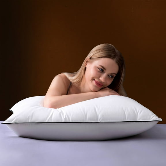 HYVIF Luxury White Goose Down Pillows, Standard Size Bed Pillows , 460 Thread Count Cotton Blend Shell, Soft Down Pillow for Sleeping - 2 Pack, (20" x 26")