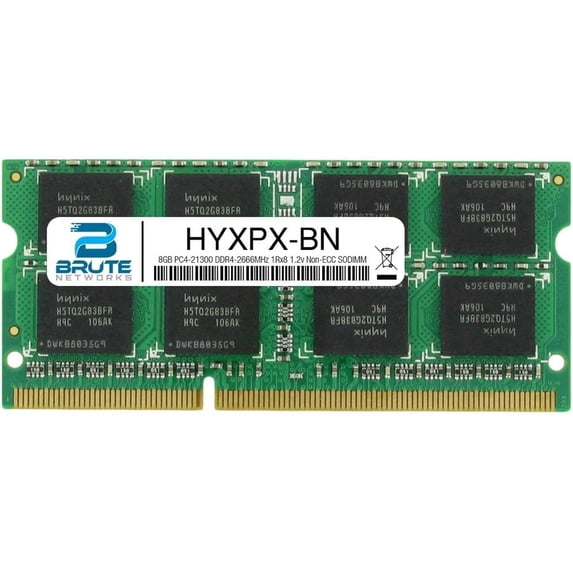 Brute Networks HYXPX-BN - 8GB DDR4-2666MHz 1Rx8 Non-ECC SODIMM (Compatible with OEM PN# HYXPX)