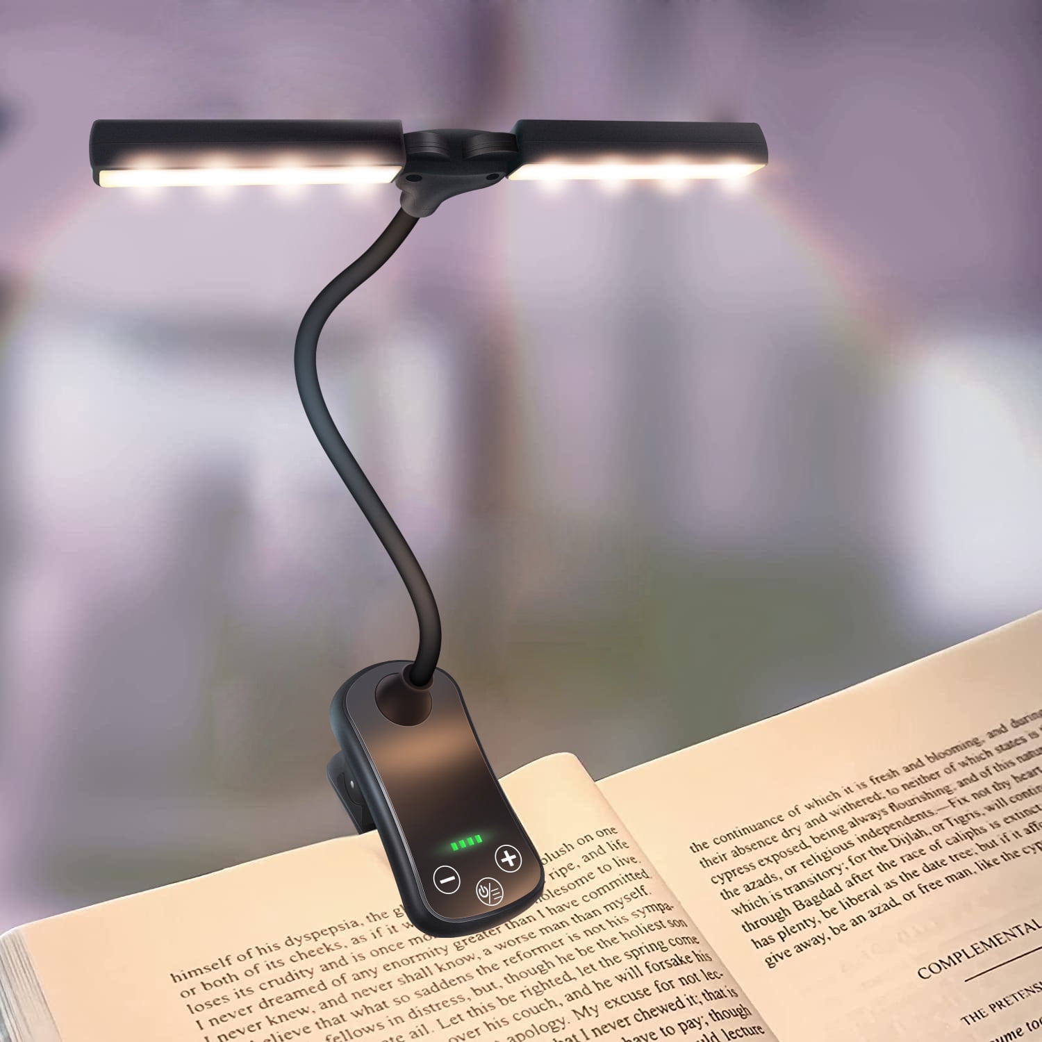 HYY 14 LED Book Light for Reading in Bed,Dual head 10 Brightness Levels ...