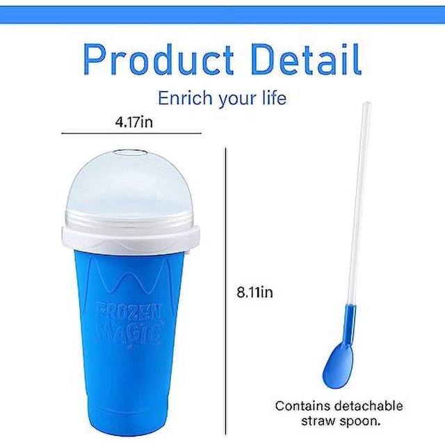 HYYANGUWENTI Blue Smoothies Slushie Maker Cup with Quick Magic Cooling
