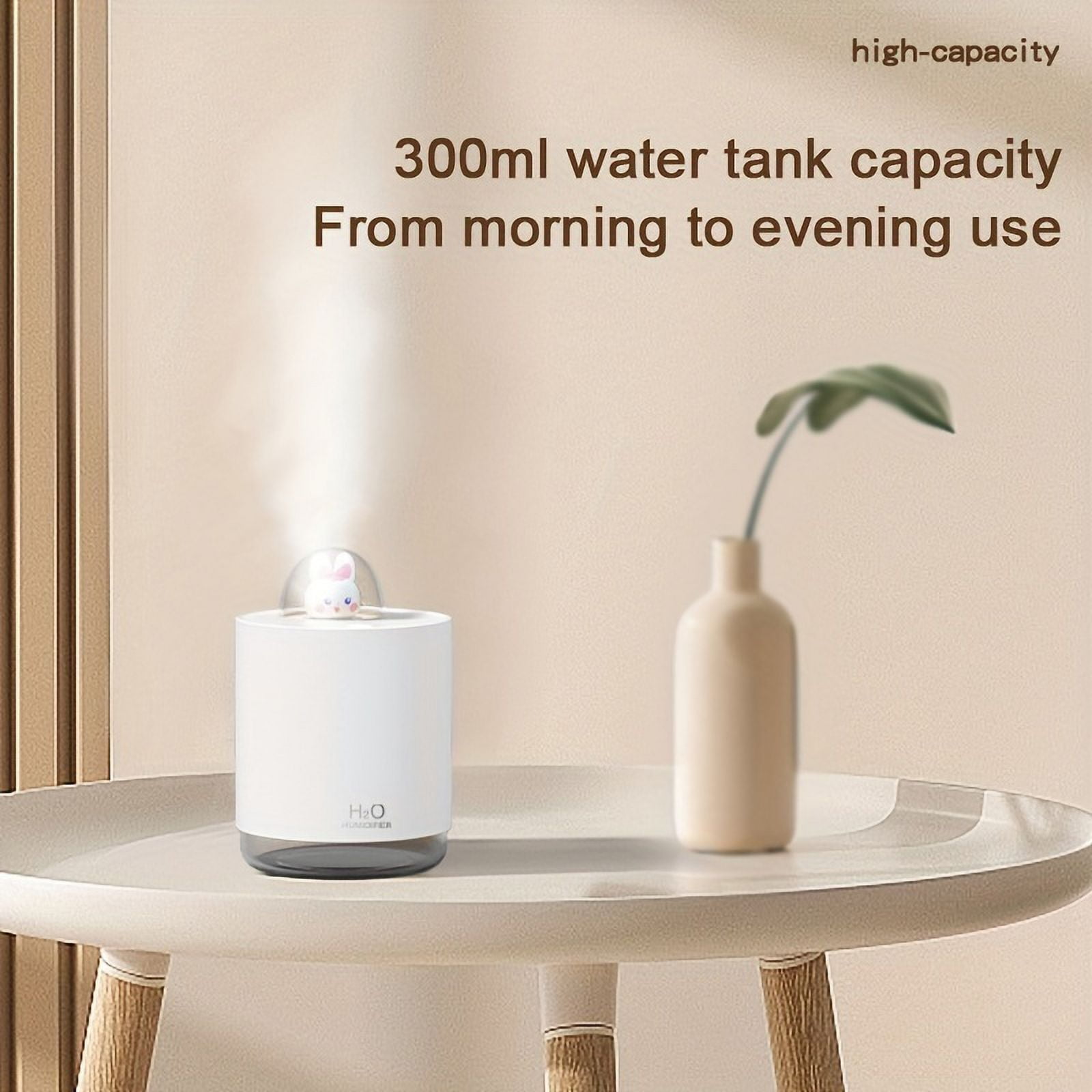HYYANGUWENTI Compact Cute Aesthetic Rabbit Humidifier with Visual Water
