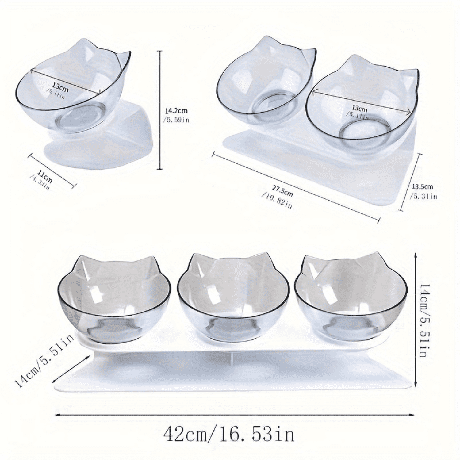 HYYANGUWENTI Elevated 15 Degree Tilt Pet Feeder Bowls for Dogs and Cats