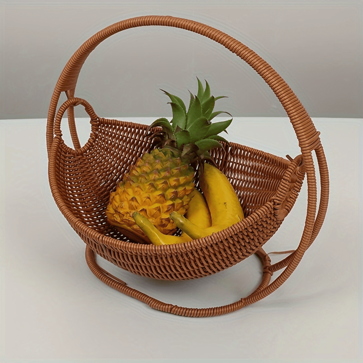 HYYANGUWENTI Handcrafted EcoFriendly Single Rattan Woven Snack Fruit
