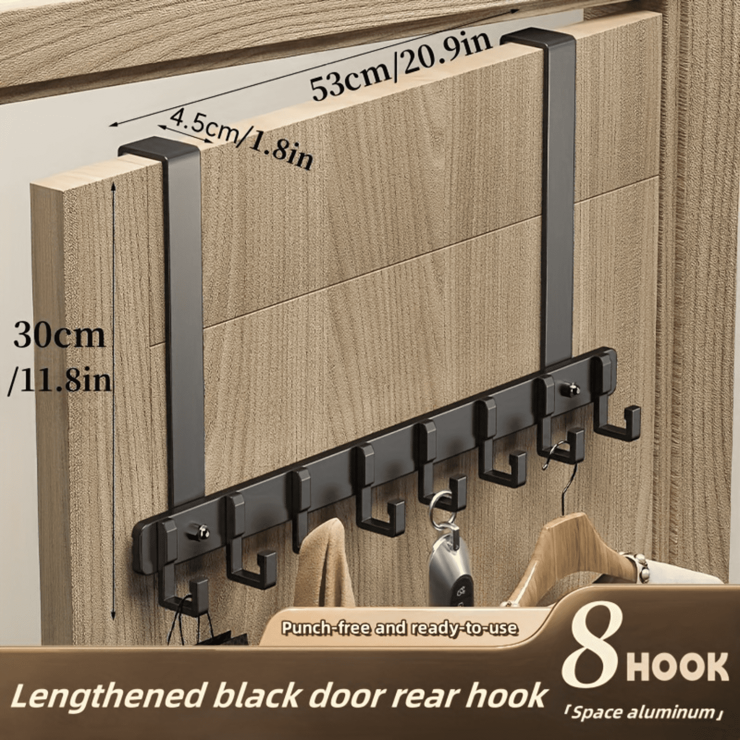 HYYANGUWENTI HeavyDuty Chrome Finish OverTheDoor Organizer Rack