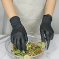 HYYANGUWENTI LeadFree Plastic 100Pack Black Nitrile Disposable Gloves