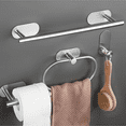 HYYANGUWENTI Luxurious 4piece Bathroom Stainless Steel Towel Ring Set
