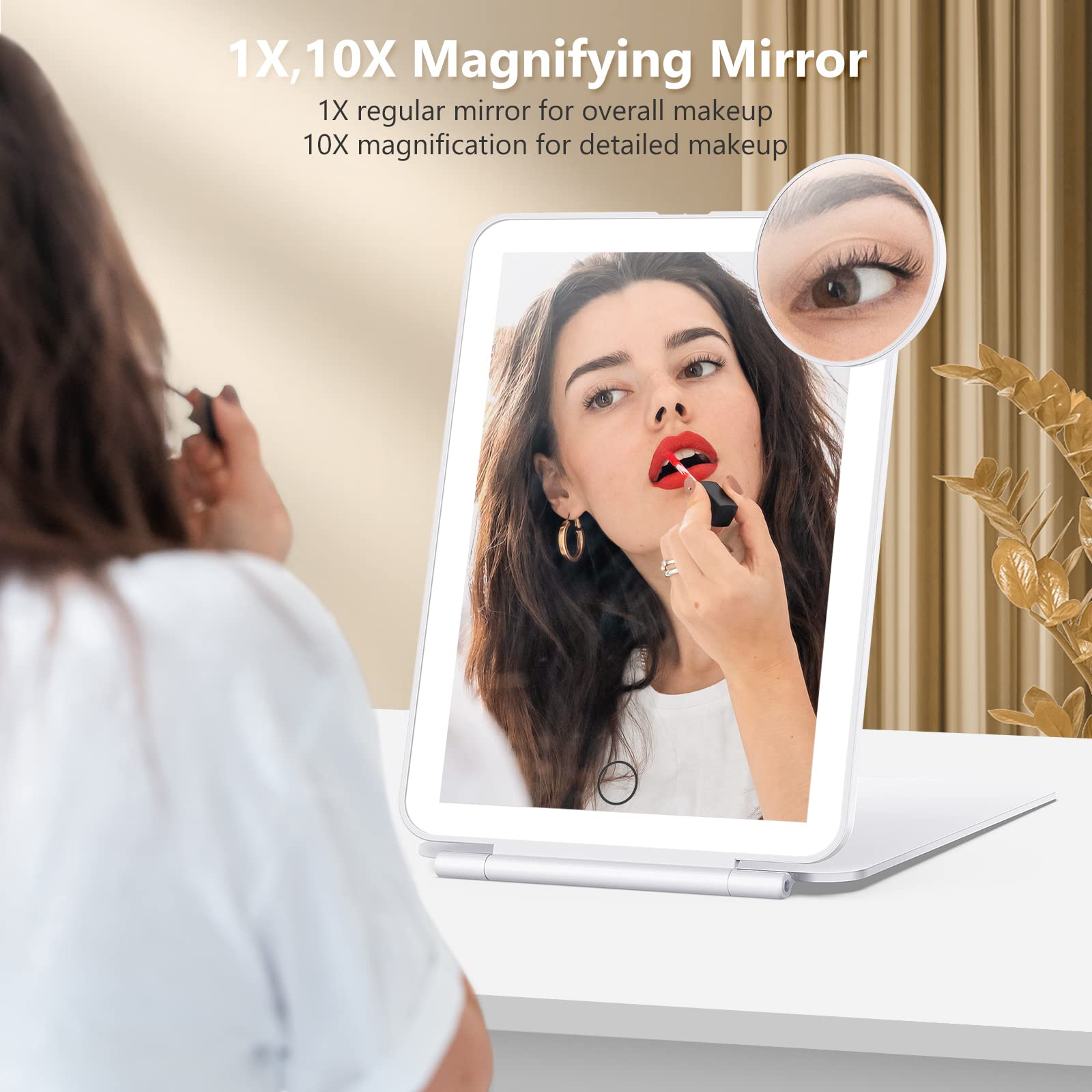 HYYANGUWENTI UltraSlim & Portable Premium 10X Magnifying Travel Makeup