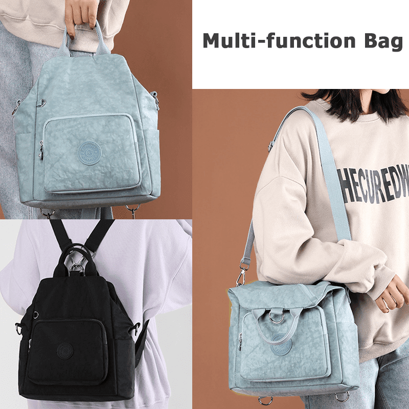 HYYANGUWENTI Versatile Solid Color Convertible Laptop Backpack with