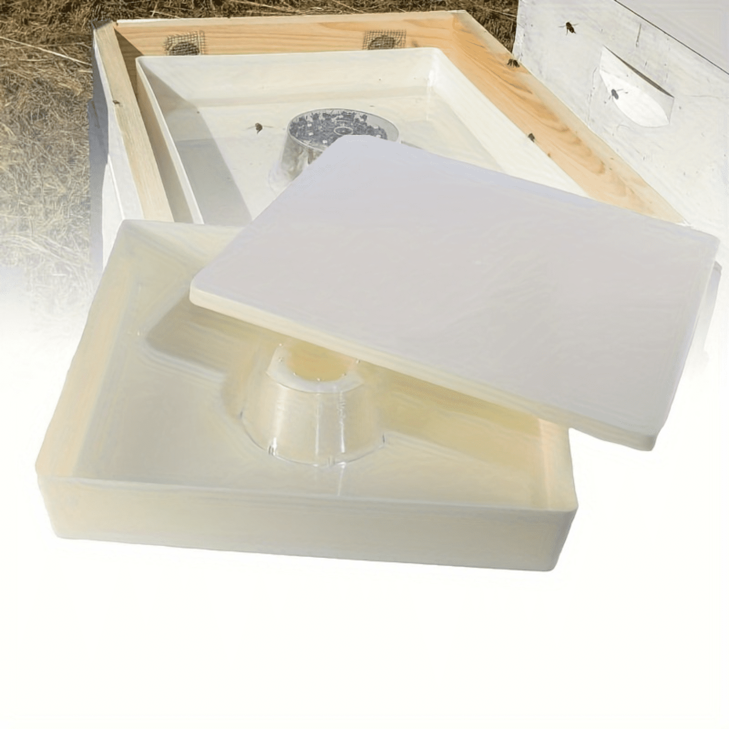 HYYGWHTY Convenient Large Plastic Beehive Top Feeder Essential No