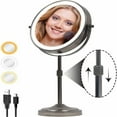 HYYGWHTY Elegant Chrome Finish Lighted Vanity Mirror with Adjustable