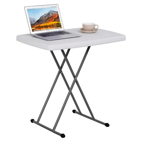 HYYOP 3 ft Adjustable Folding Table, Indoor Outdoor Portable Plastic Dining Card Table Utility Table for Camping Dining Event Party, White (Rectangular, 30"x20")