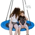 thumbnail image 1 of HYYOP  40 Inch Tree Swing, Outdoor Kids Flying Saucer Swing, 800lbs Weight Capacity Waterproof Textilene Fabric Durable Steel Frame with Adjustable Hanging Ropes for Playground, Backyard, Blue, 1 of 7