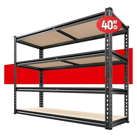HYYOP40" W Garage Shelving 2000LBS Storage Shelves Adjustable Metal Shelving Heavy Duty 4 Tier Garage Shelves 60" H Metal Shelves for Closet Pantry Kitchen Warehouse 40" W × 20''D × 60''H