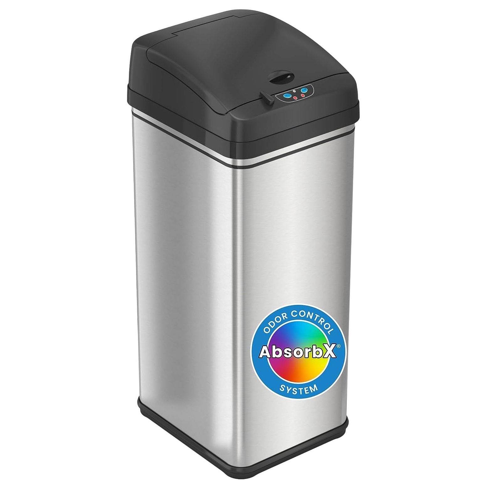 HYYYYH 13 Gallon Stainless Steel Automatic Garbage Can with AbsorbX