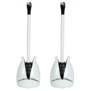 HYYYYH 2 Pack Toilet Plunger, Hideaway Toilet Plunger with Caddy, Plungers for Bathroom with Holder, Heavy Duty Toilet Plunger with Holder - White