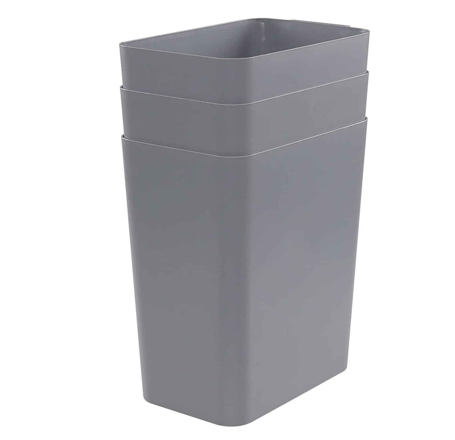 HYYYYH 3Pack 4.5 Gallon Trash Can, Gray Waste Bin for Under Desk