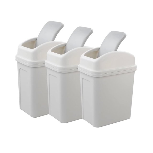 HYYYYH 3Pack 4 Gallon Plastic Trash Can, Garbage Can with Swingtop