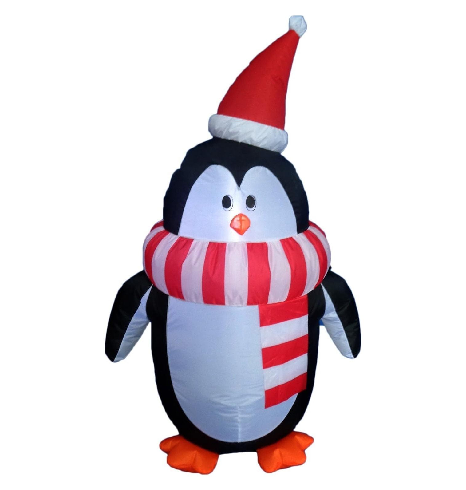 HYYYYH 4 Foot Tall Lighted Christmas Inflatable Cute Penguin with Scarf