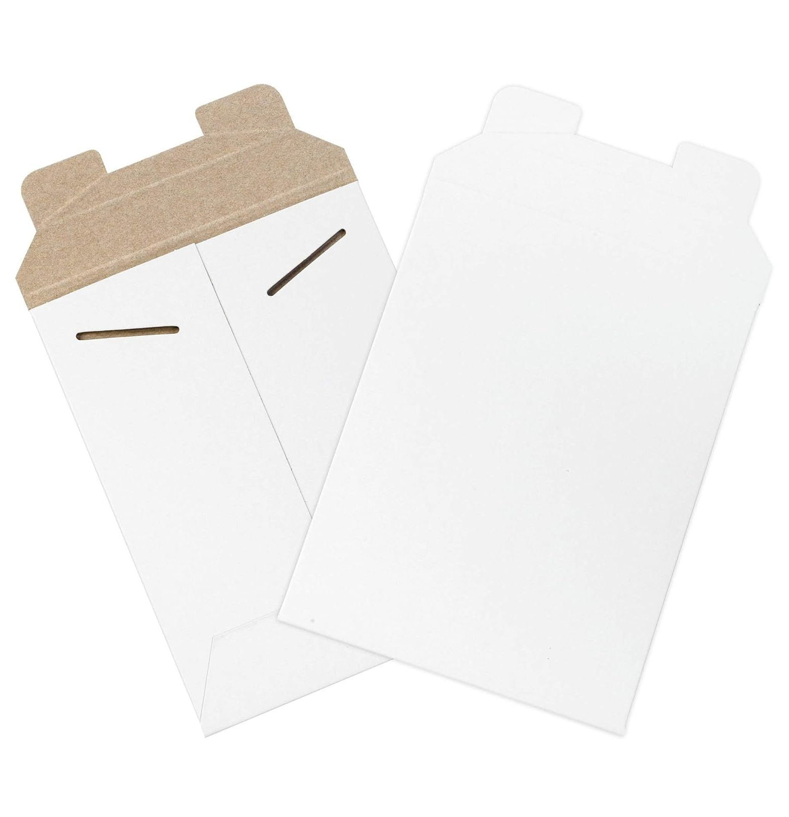 HYYYYH 6" x 8" Stayflats Rigid Flat Mailers, White, For Keeping
