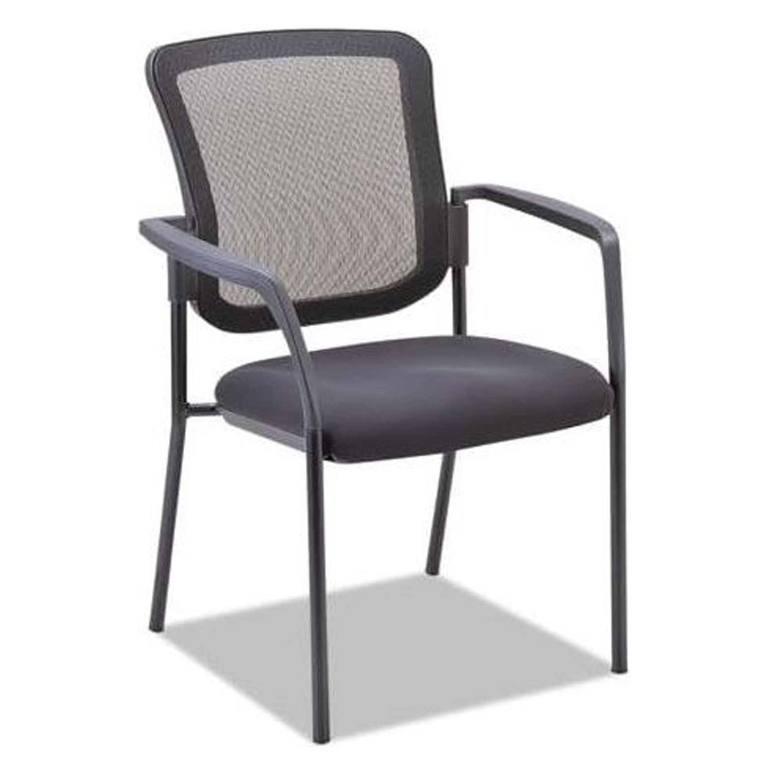 Modern Mesh Guest Stacking Chair with Black Metal Frame