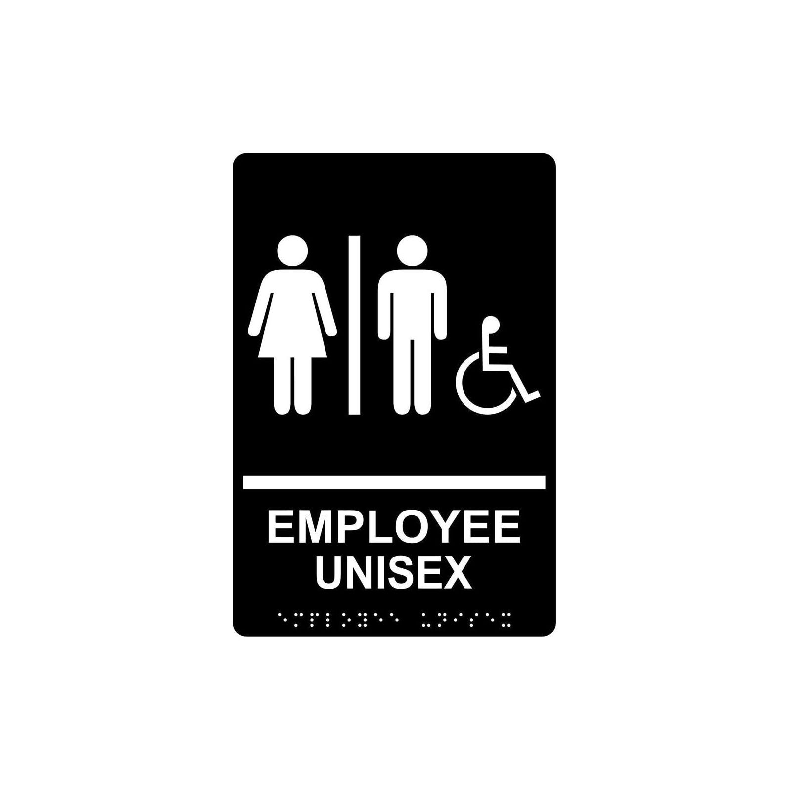 HYYYYH Accessible Employee Unisex Restroom Sign, Braille