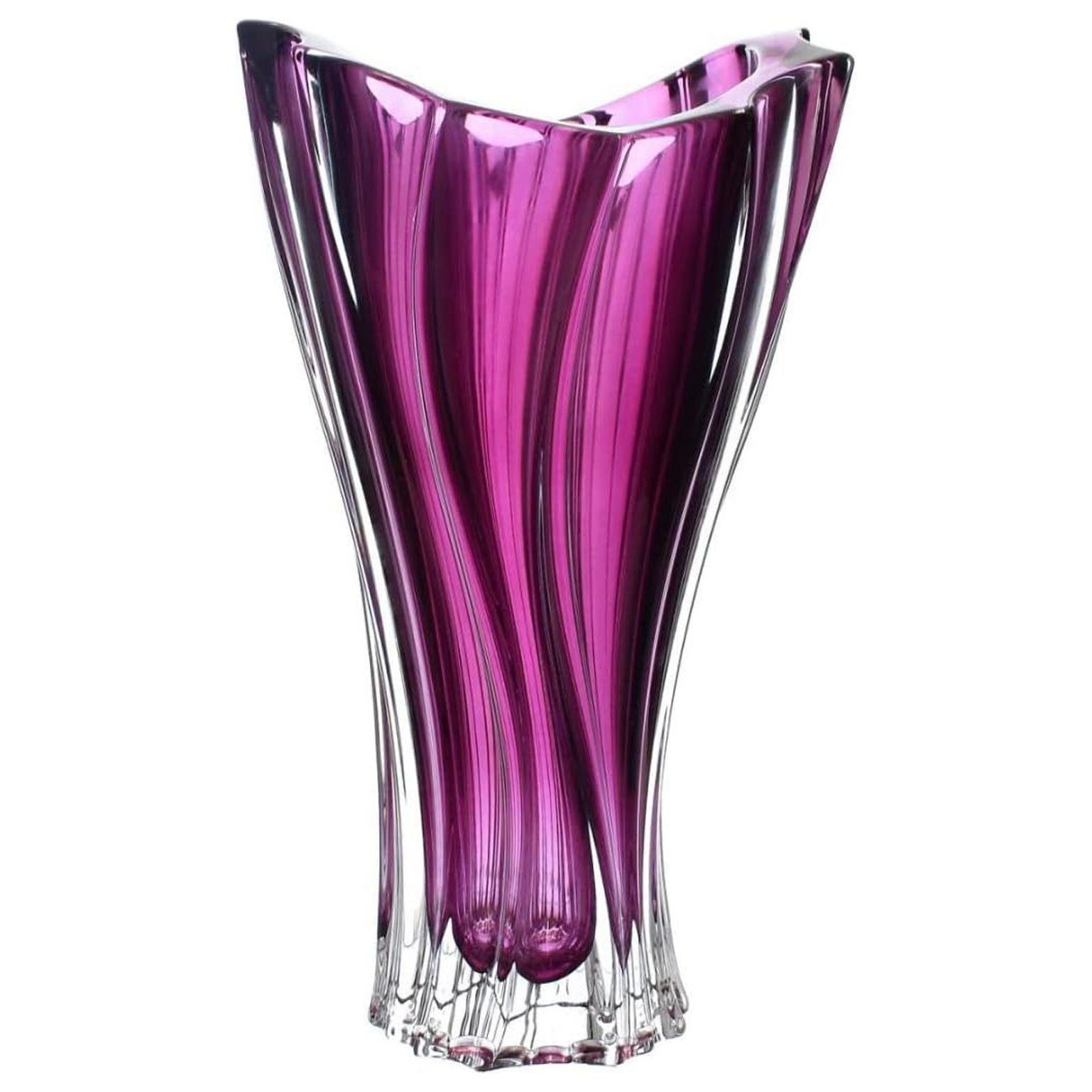 HYYYYH Bohemian Crystal Glass Vase 12''Height Deep Purple ''Plantica