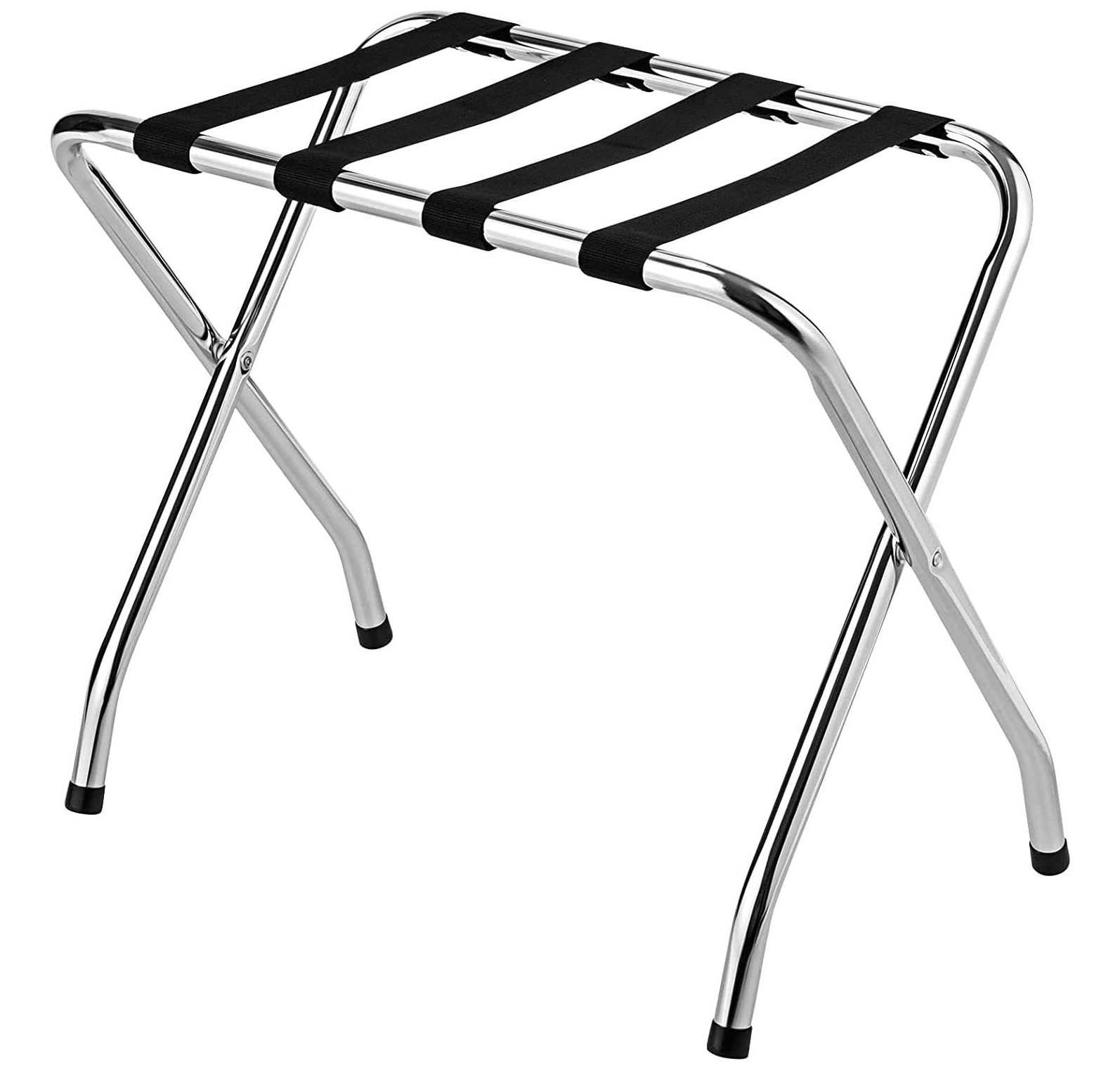 HYYYYH Chrome Luggage Rack for Guest Room, Folding Metal Bag Suitcase