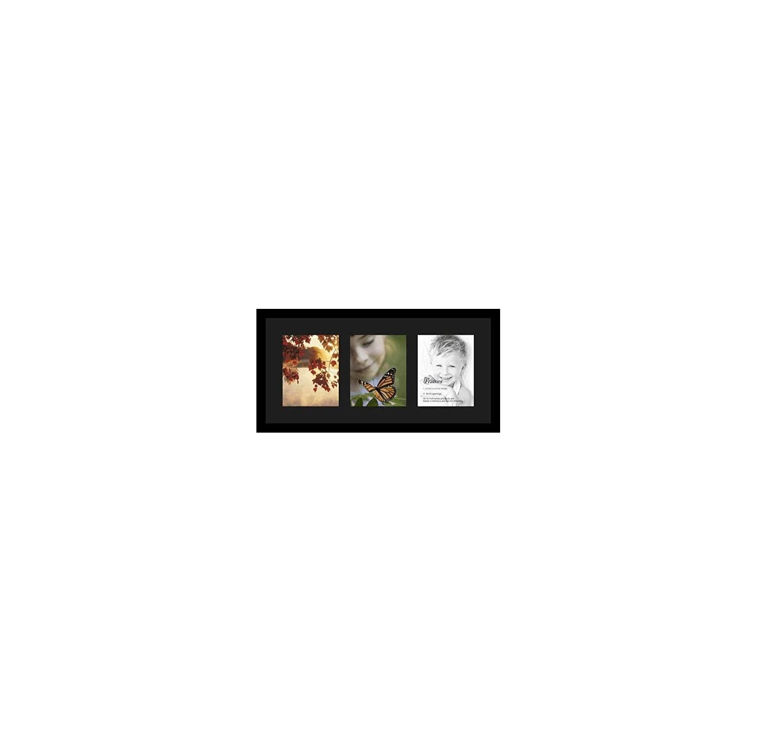 HYYYYH Collage Photo Frame Double Mat with 3 8x10 Openings and Black