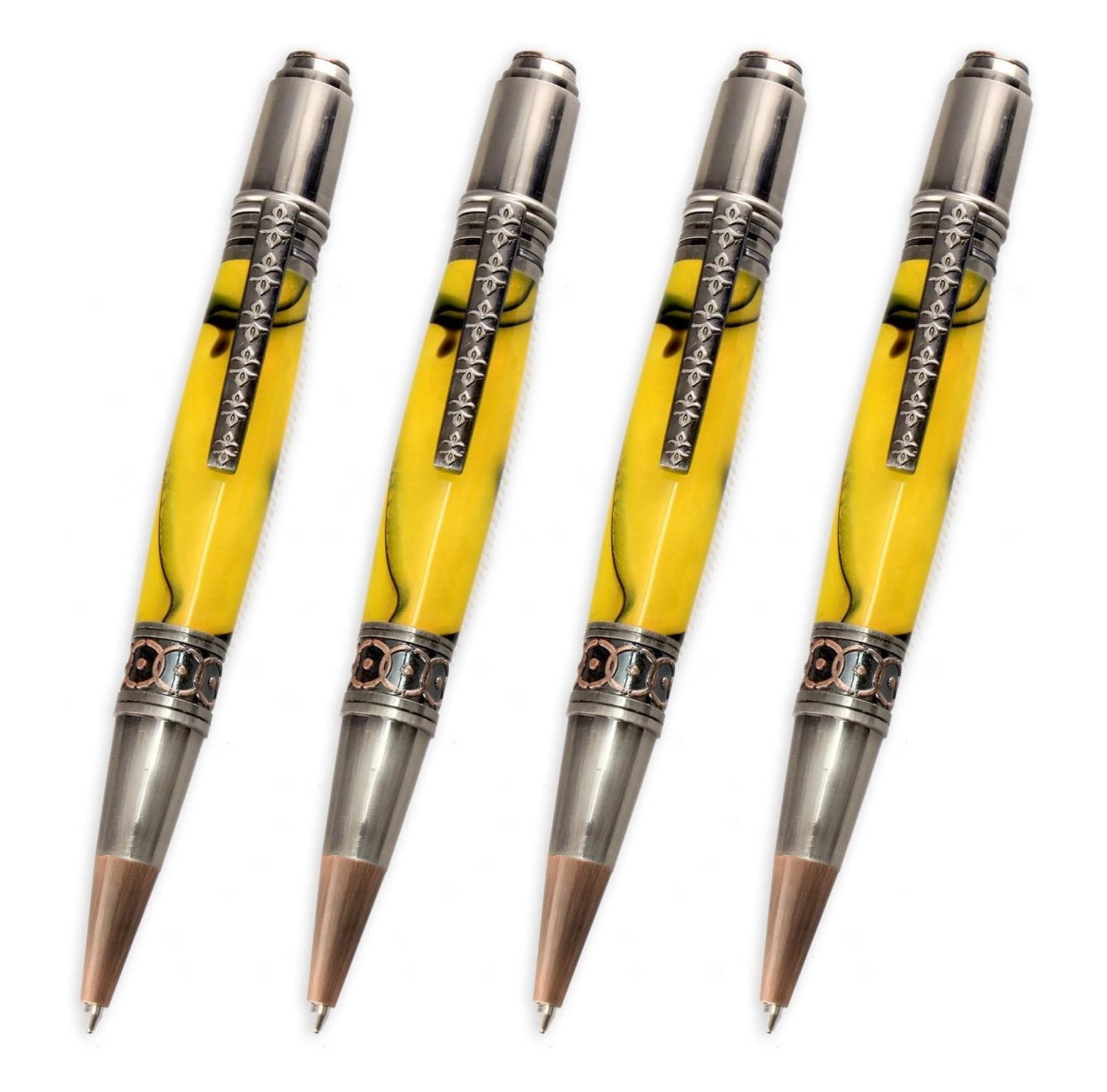 HYYYYH, Da Vinci Pen Kit Antique Rose Copper and GunPolish with GunPolish Clip, 4 Pack