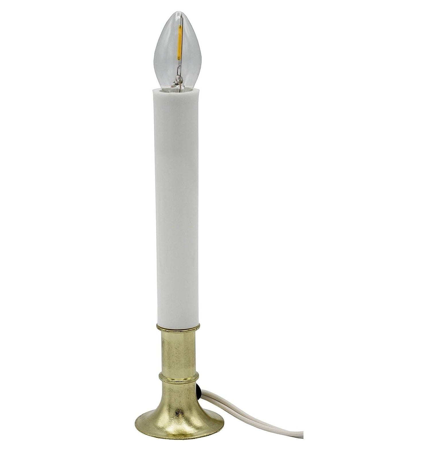HYYYYH Electric Window Candle Lamp with LED Bulb, On/Off Switch, Brass