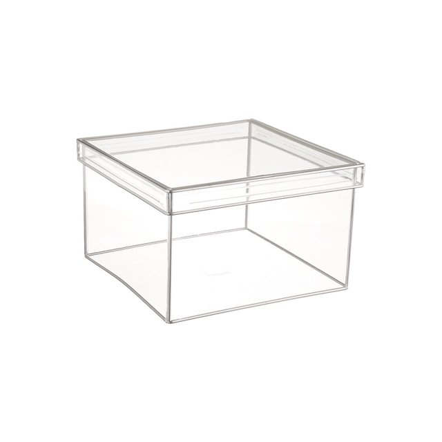 HYYYYH Lookers Box, 7.3" x 7.3" x 4.5" Soft Vinyl Storage Bin with Lid