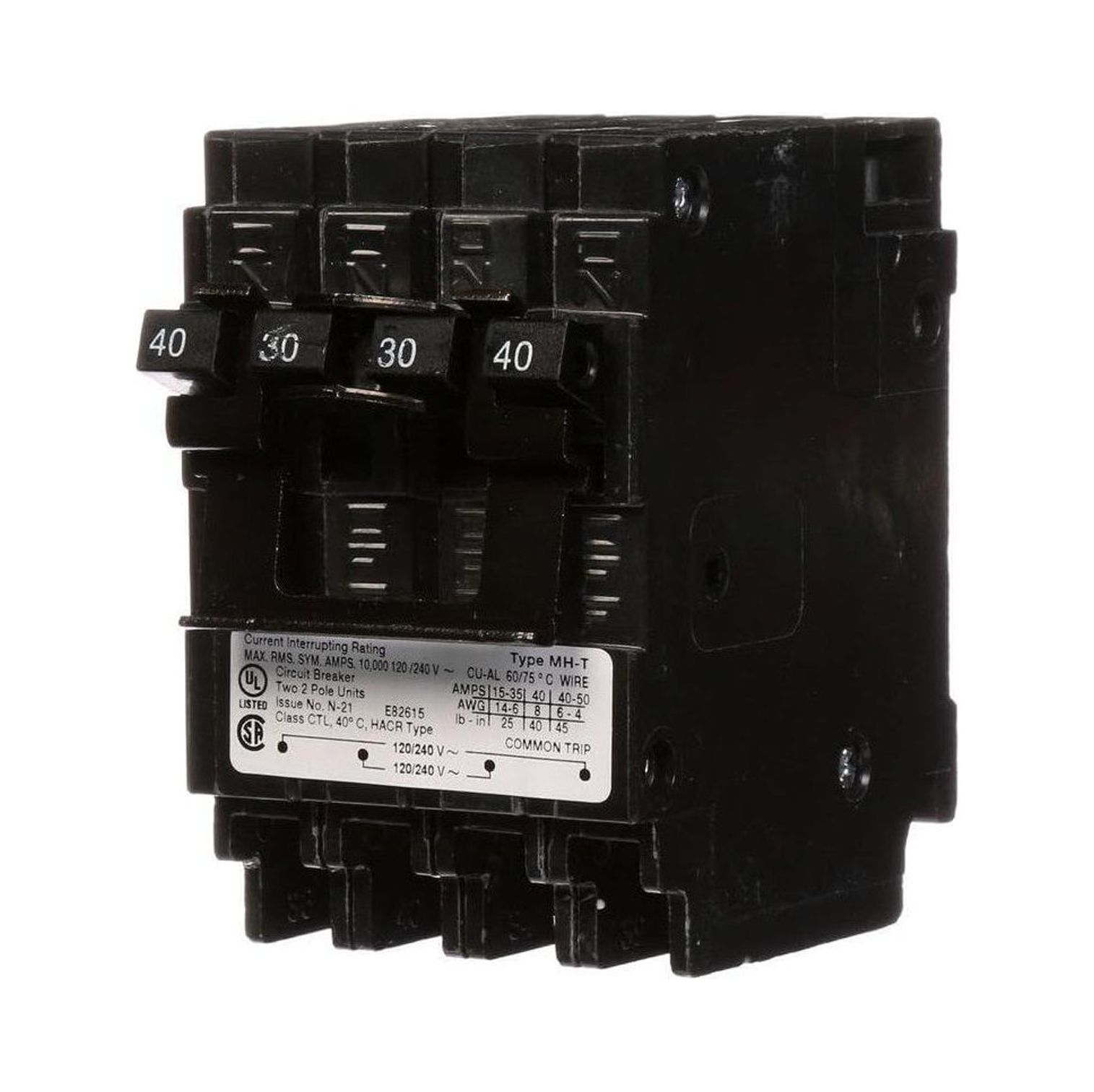 HYYYYH MP230240CT2 1/2Inch Frame Breaker with One Double Pole 30Amp and One Double Pole 40Amp