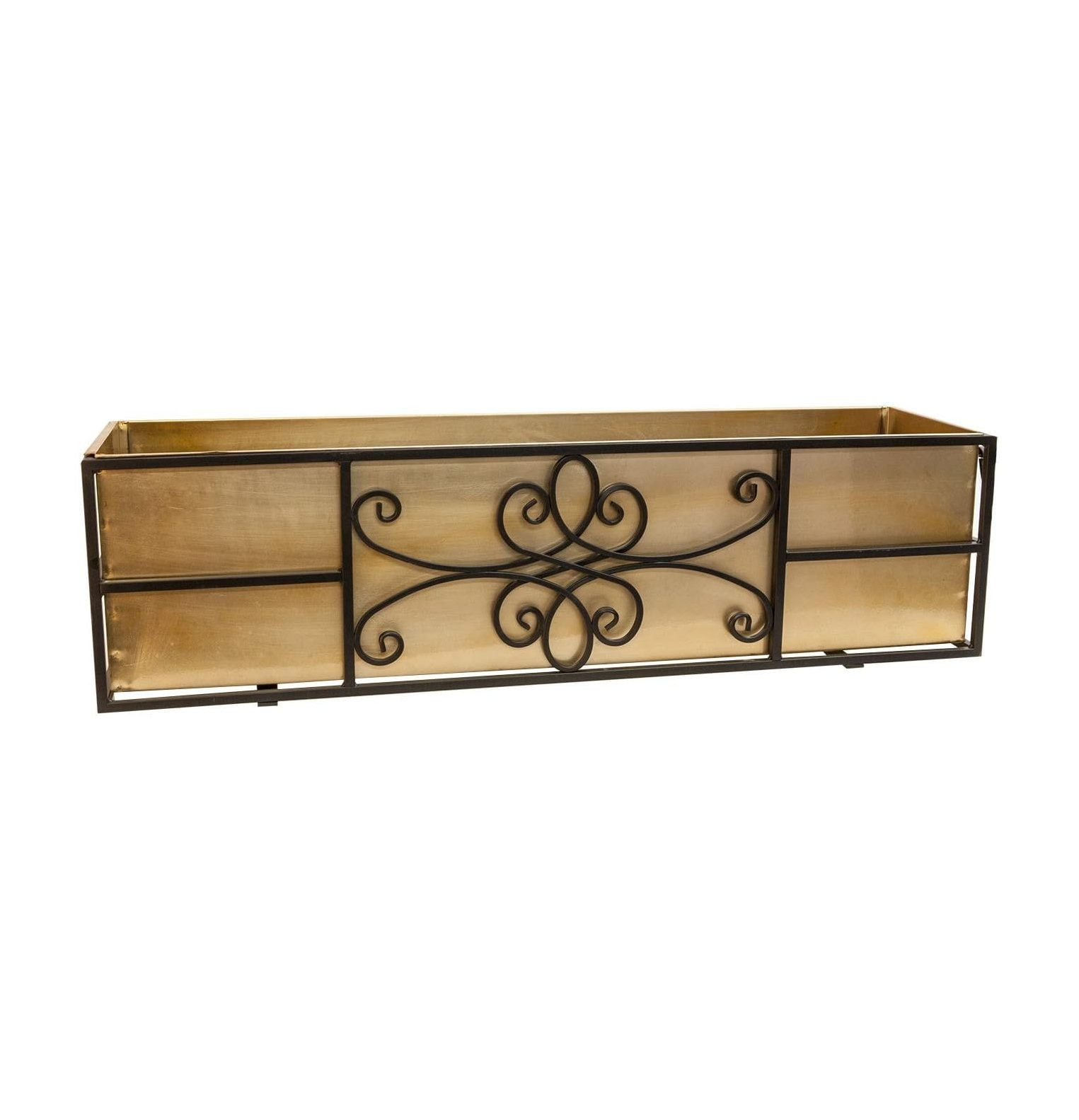 30" Black and Copper Metal Window Planter Box