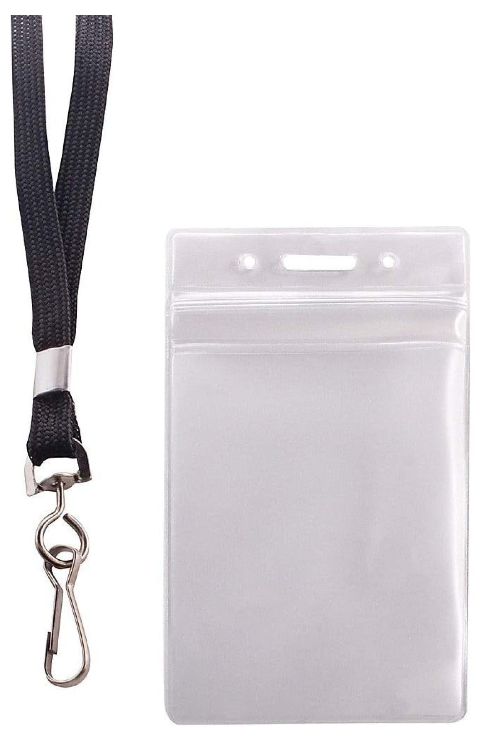 HYYYYH Resealable ID Badge Holders, JHook and 36" Lanyard, Vertical