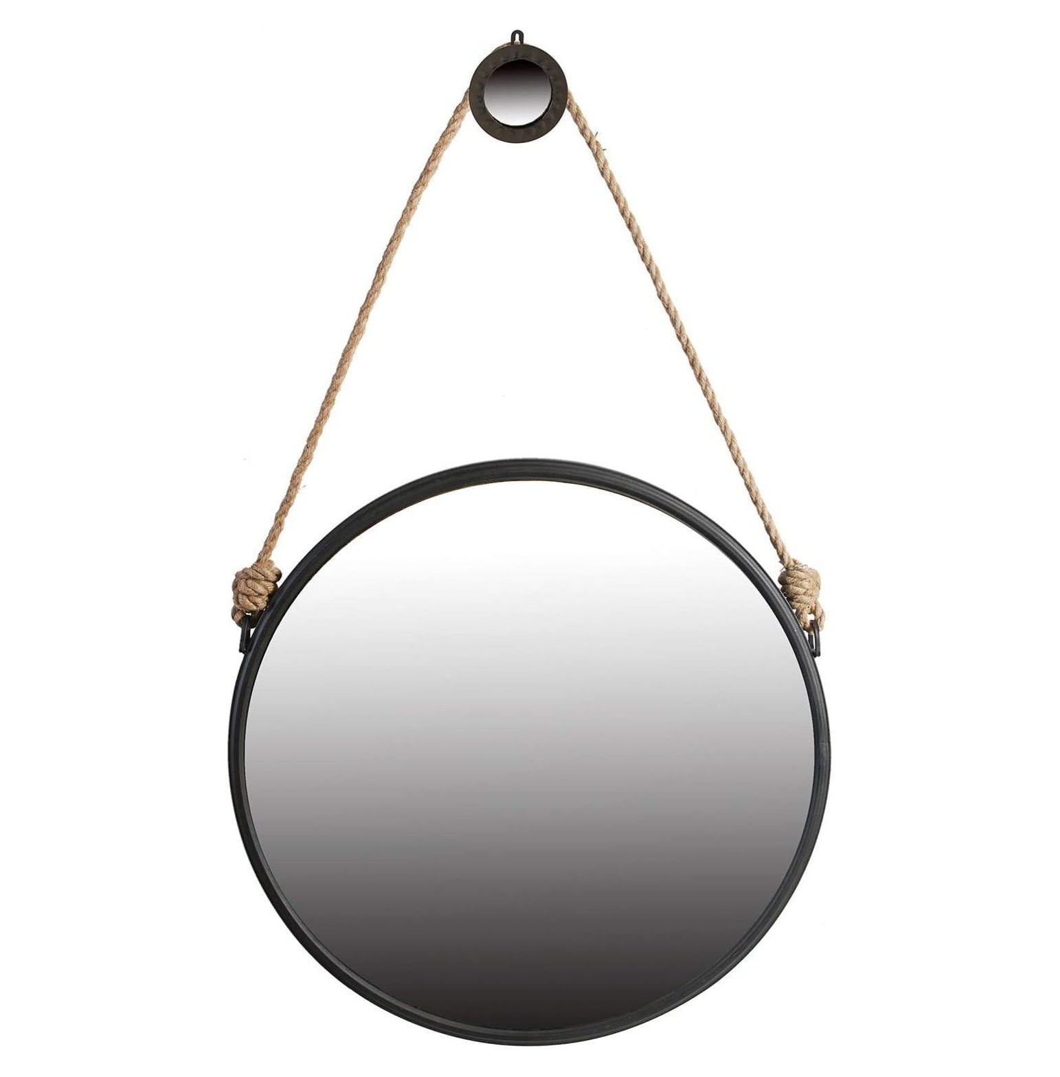 HYYYYH Round Mirror with Rope Circle Wall Mounted Mirror Hanging Mirror