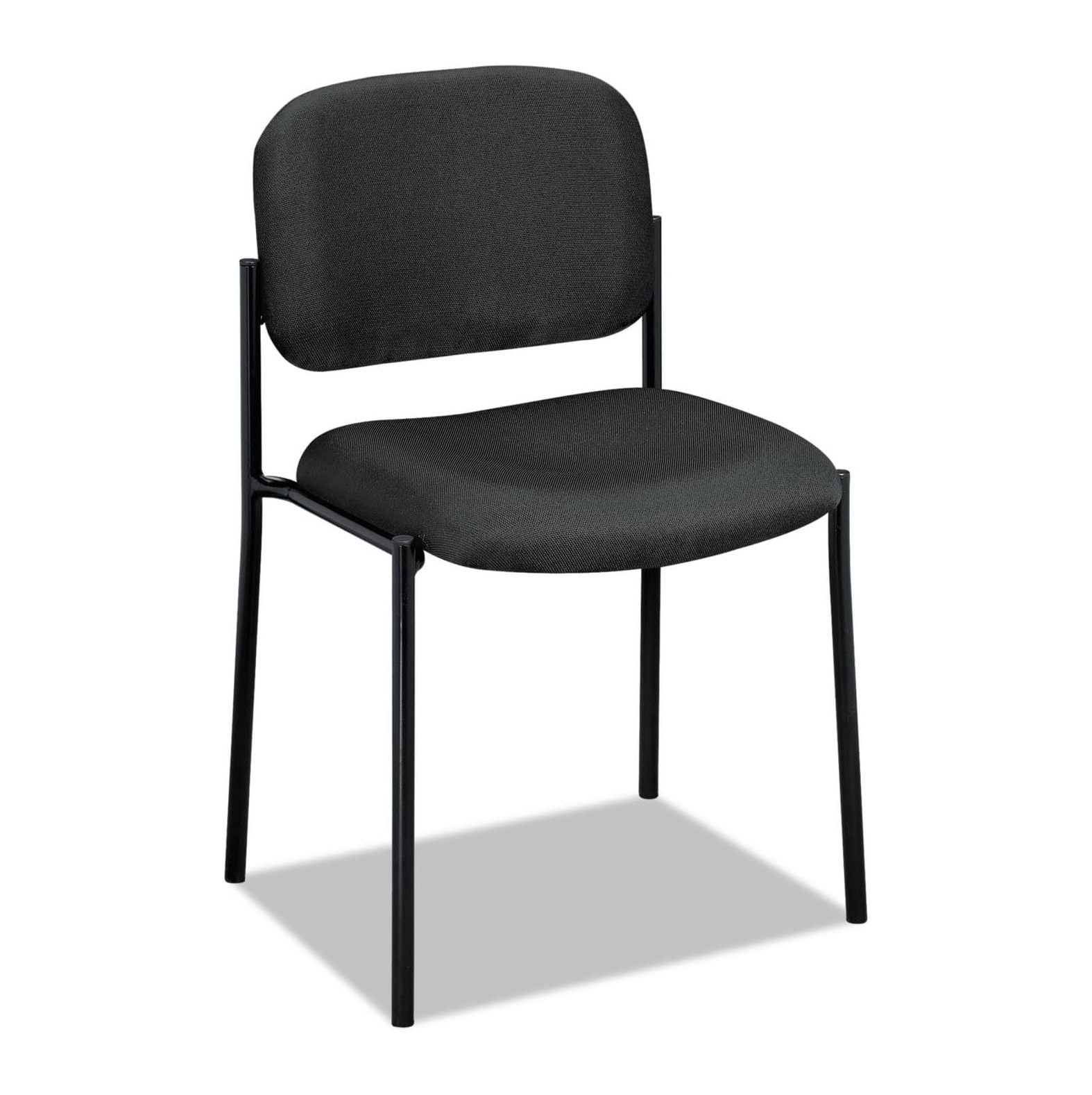Contemporary Charcoal Fabric Stacking Guest Chair with Metal Frame