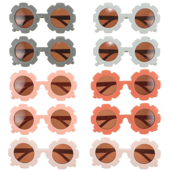 HYwys 10 Pcs Round Flower Sunglasses for Kids Cute Outdoor Beach Eyewear