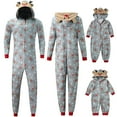 thumbnail image 1 of HYwys Christmas Family Matching Reindeer Hooded Onesie Pajamas Jumpsuit Zipper Pjs for Adult Kids Baby, 1 of 7