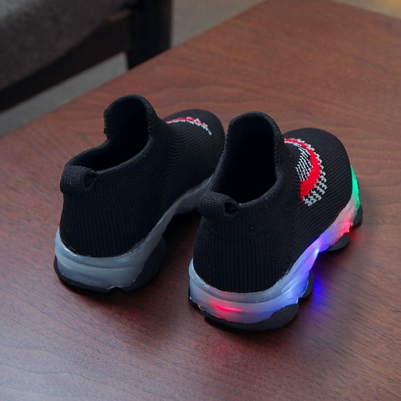 HYwys First Shoes for Walking Baby Boy Boys Luminous Kids Sport Light Shoes Children Girls Led Baby Shoes Shoes Size 4 Shoes Black 18 Months