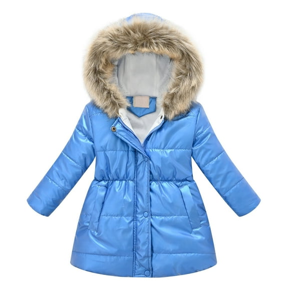 HYwys Girl s Coat Water Resistant Hooded Kids Toddler Winter Flower Print Parka Outwear Warm Cotton Coat Hooded Jacket
