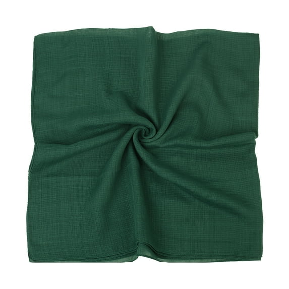 HYwys New Fashion Women Solid Color Scarf Headscarf Snood Neckerchief Female Foulard Padded Shawl Scarves Retro Head Neck Silk (Hunter Green)