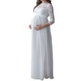 thumbnail image 1 of HYwys Pregnant Women s Lace Maternity Dress Maxi Gown Photography Props Party Wedding, 1 of 6
