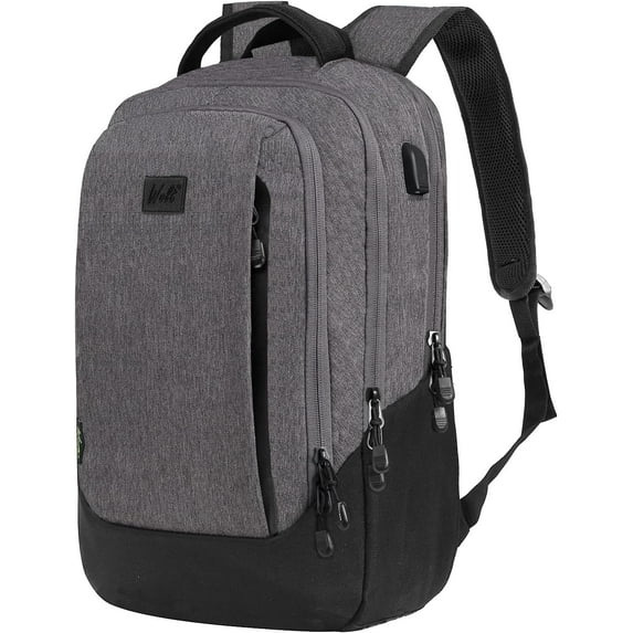 HYwys Travel Laptop Backpack Unisex Airplane Approved Carry on Business Bag with USB Charging Port LightGrey