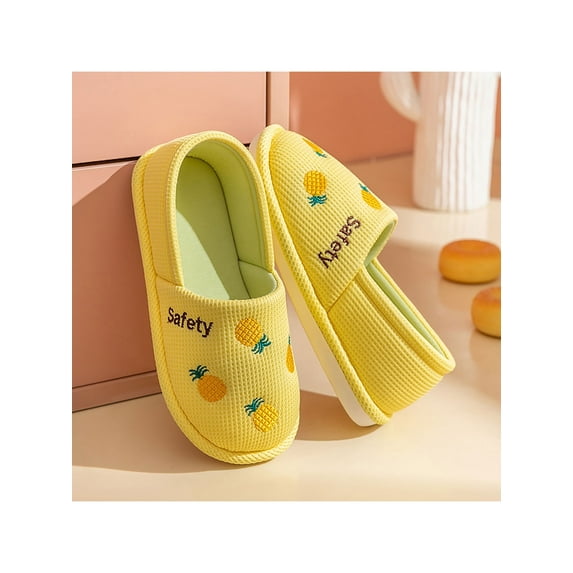 HYwys Women Bedroom Lightweight House Slippers Non slip Comfort Low Top Breathable Flats Yellow 7 7 5