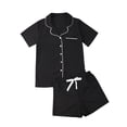 thumbnail image 1 of HYwys Women's 2Pcs Pajama Set Loose Short Sleeve Button-Down Top+Short Pants Sleepwear Suit, 1 of 6