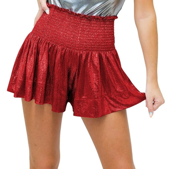 HYwys Women's Shorts Cheerleading Flash Shorts High Waist Stretch Pants