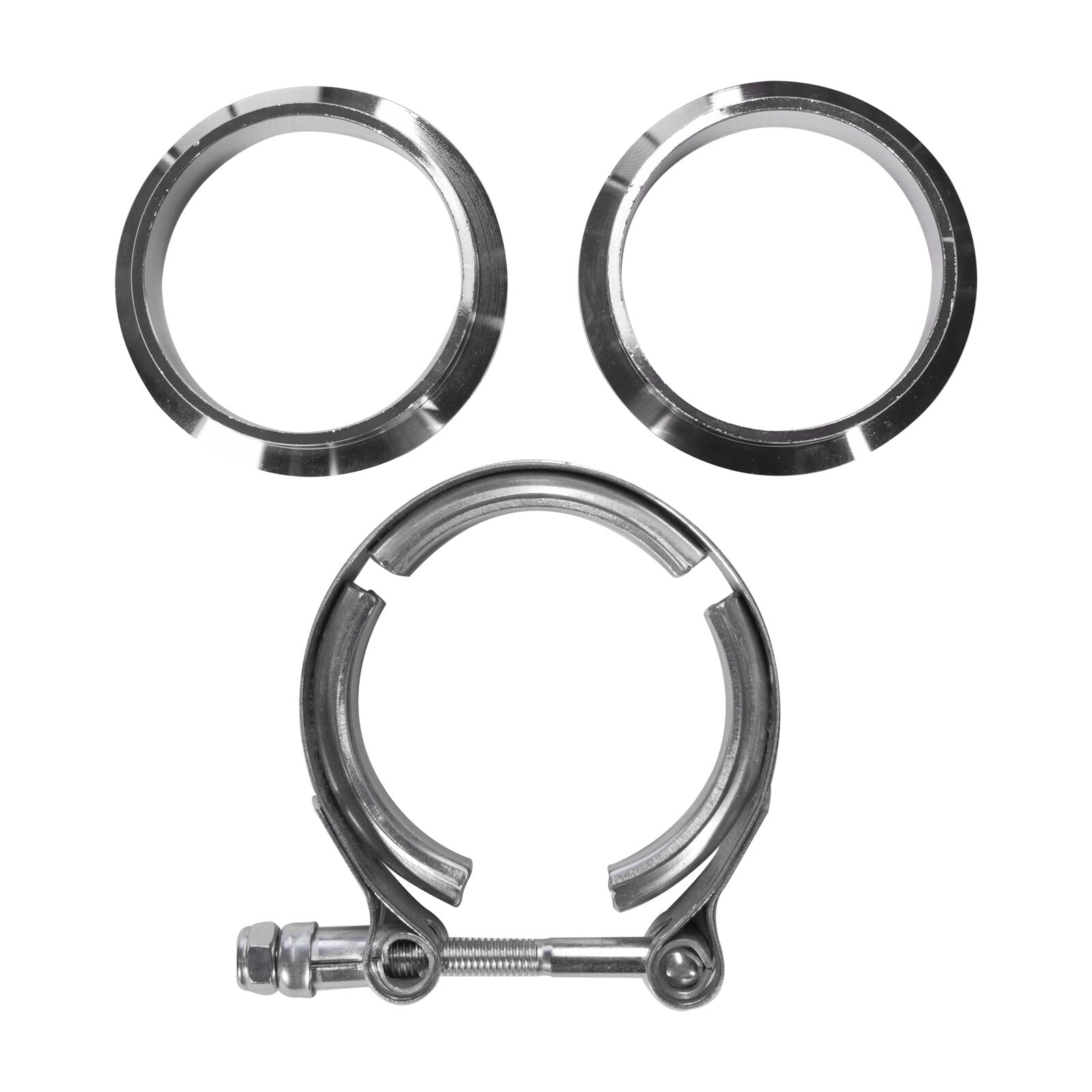 New 2.75 70mm Stainless Steel V Band Clamp Turbo Downpipe Female Male Flange